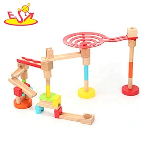 2019 New arrival 39 PCS educational wooden marble run set toy for kids W04E086