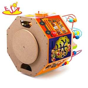 Top sale educational wooden activity cube for children W11B226