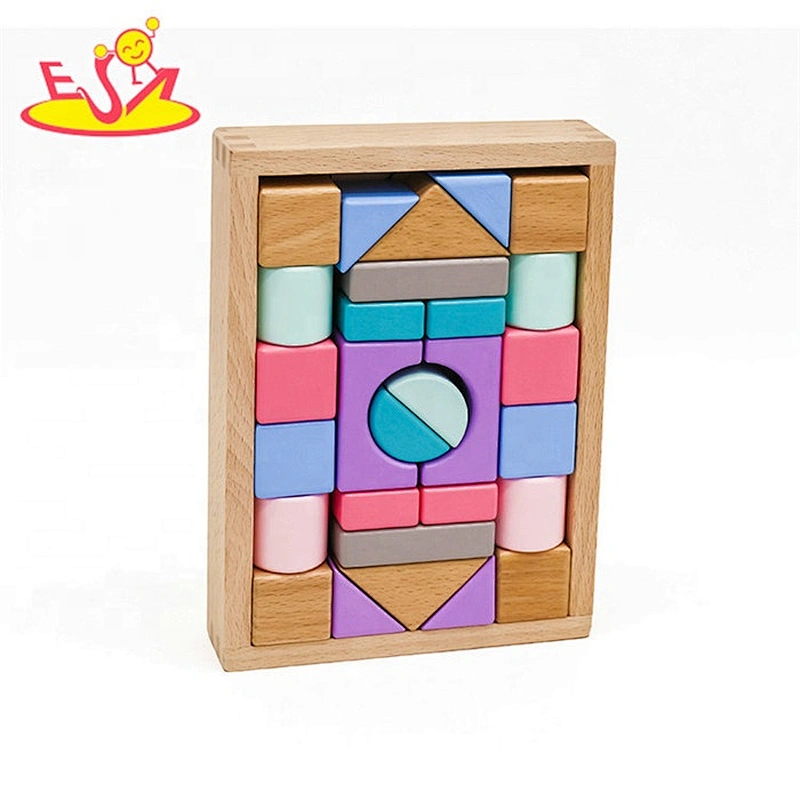 2019 Top sale 28 pieces kids educational wooden toy blocks for wholesale W13A171