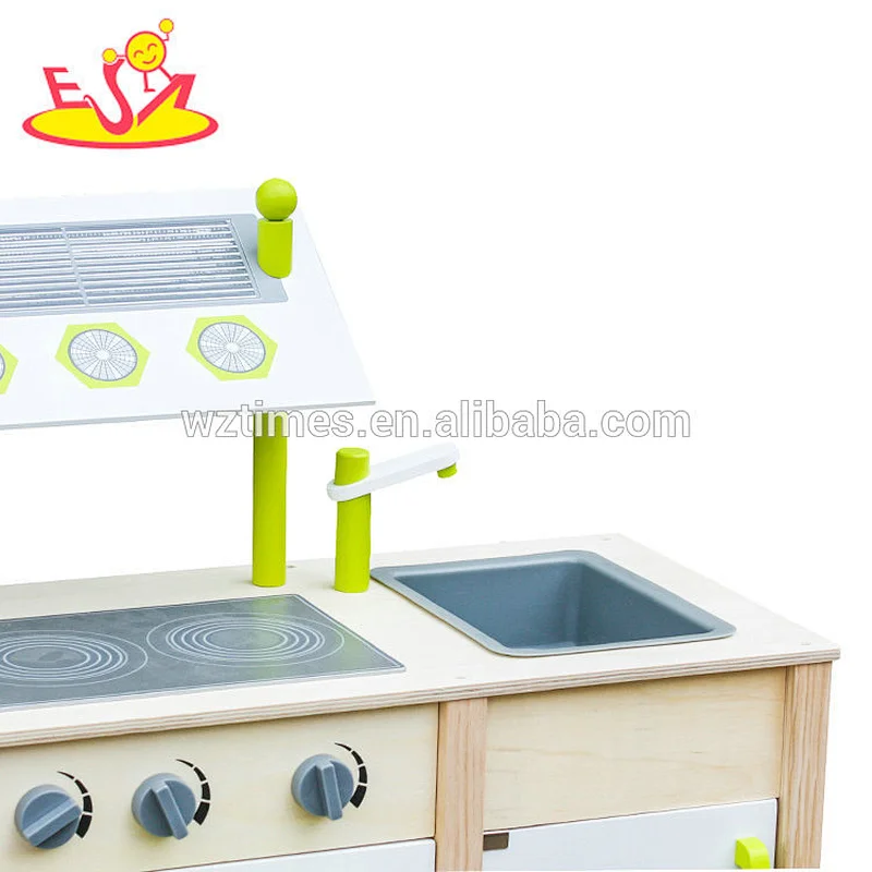 Neues Design doppelseitige Spielküche aus Holz für Kinder W10C255