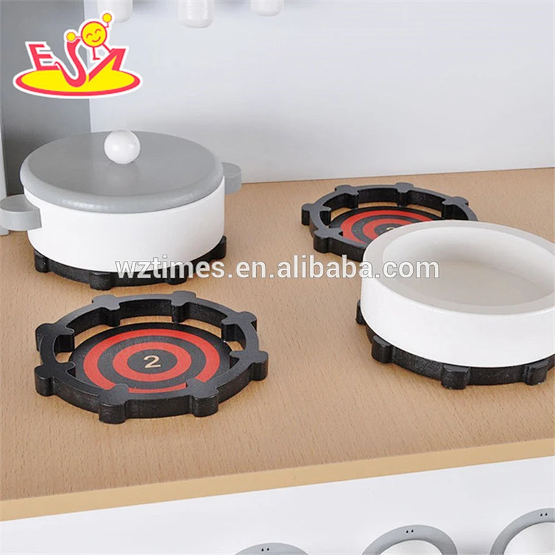 Venta al por mayor nuevo producto niños de madera blanco cocina juguete creativo bebé madera blanco cocina juguete W10C278
