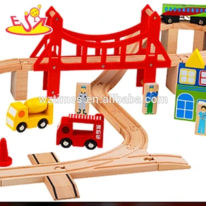 wholesale most popular kids wooden model railway for sale as holiday gift W04C045