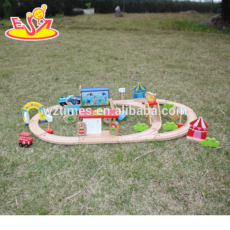 2018 wholesale baby wooden car track toy cheap kids wooden car track toy funny children wooden car track toy W04D013