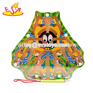Wholesale cartoon style wooden animal maze toy for kids W11H037