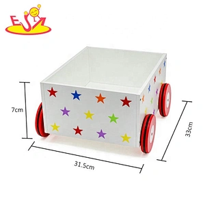 Hot selling cartoon wooden toy chest for kids W08C128