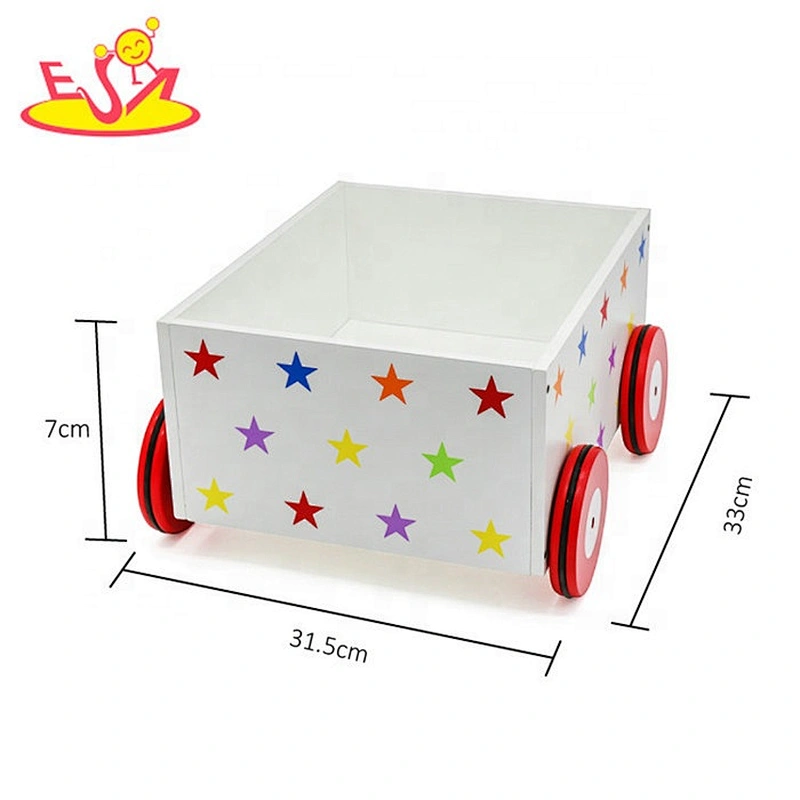Hot selling cartoon wooden toy chest for kids W08C128