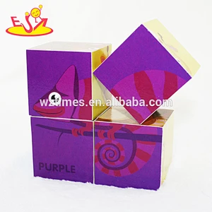 Venta al por mayor 4 piezas de cubo de madera educativo rompecabezas para niños W14F050