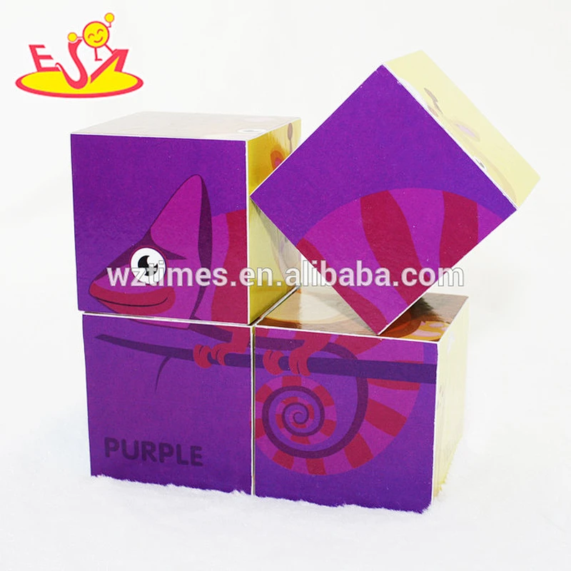 Venta al por mayor 4 piezas de cubo de madera educativo rompecabezas para niños W14F050