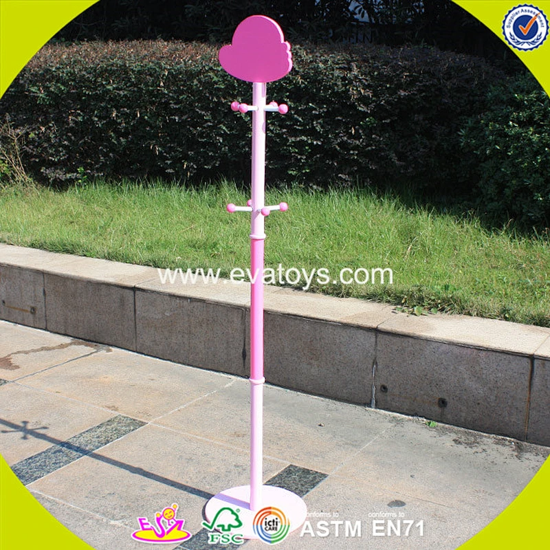 new multifunction wooden coat hanger pink creative wooden clothes hanger stand W09B004