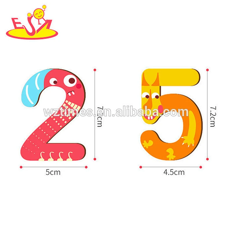 Wholesale educational toy wooden 123 puzzle for baby learning 0-9 W14B091