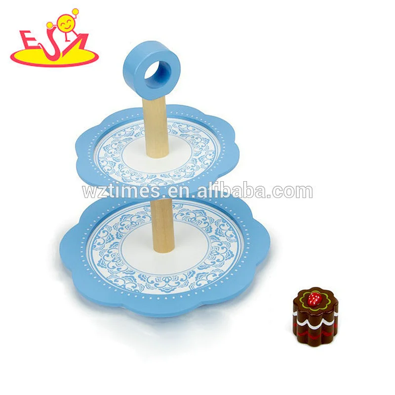 2018 Wholesale simply design wooden tea time toys pretend play preschool kid with decorative plate W10D178