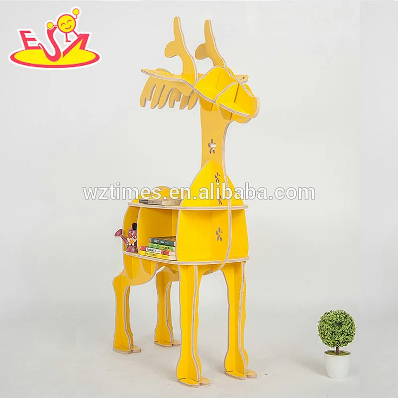 Wholesale top fashion wooden sheep shape art bookshelf as coffee shop W08D070