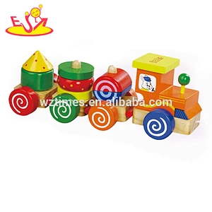 Wholesale wonderful baby wooden pull train toy for education W05C047