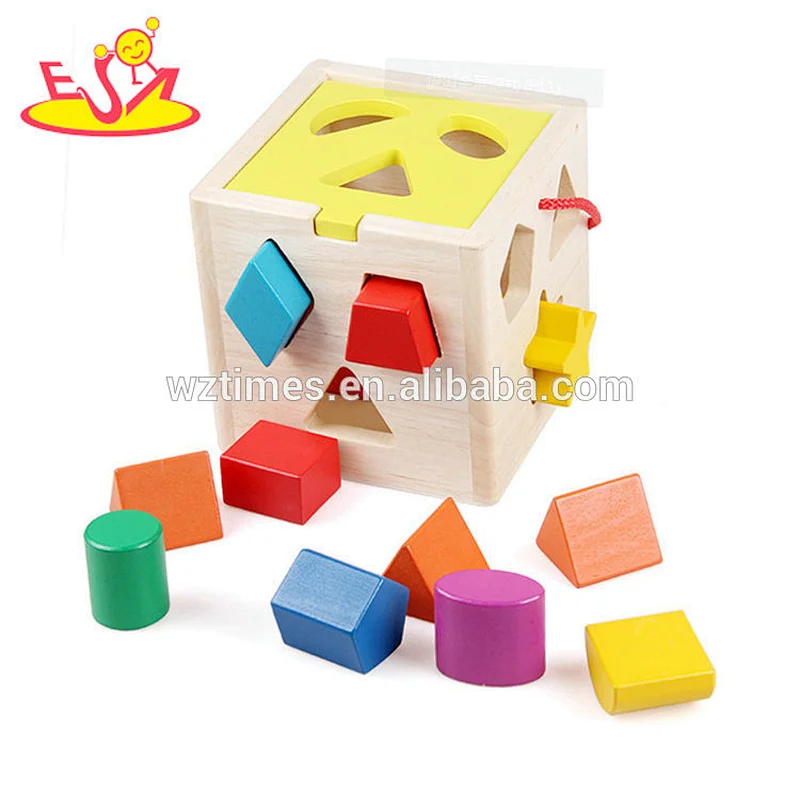 2018 new design educational wooden shape puzzle box toys for kids W12D101