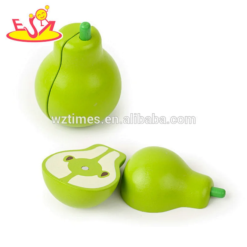 Bunte hölzerne Pretend Lebensmittel Spielset Schneiden Obst Gemüse Spielzeug für Kinder W10B222
