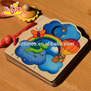 wholesale most popular colored wooden baby book for sale W12E009