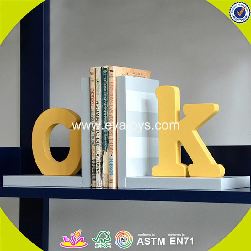 wholesale kids wooden custom bookend fashion children wooden custom bookend W08D055