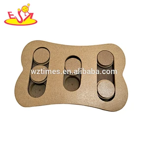Wholesale wooden creative puzzle box wooden interactive pet toys for indoor W06F032