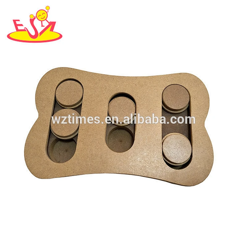 Wholesale wooden creative puzzle box wooden interactive pet toys for indoor W06F032