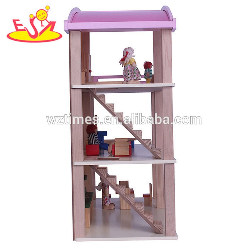 wholesale top fashion baby wooden doll house most popular children wooden doll house W06A128