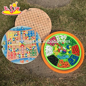 Wholesale interesting full set five types 5 in 1 wooden board chess game toy W11A044