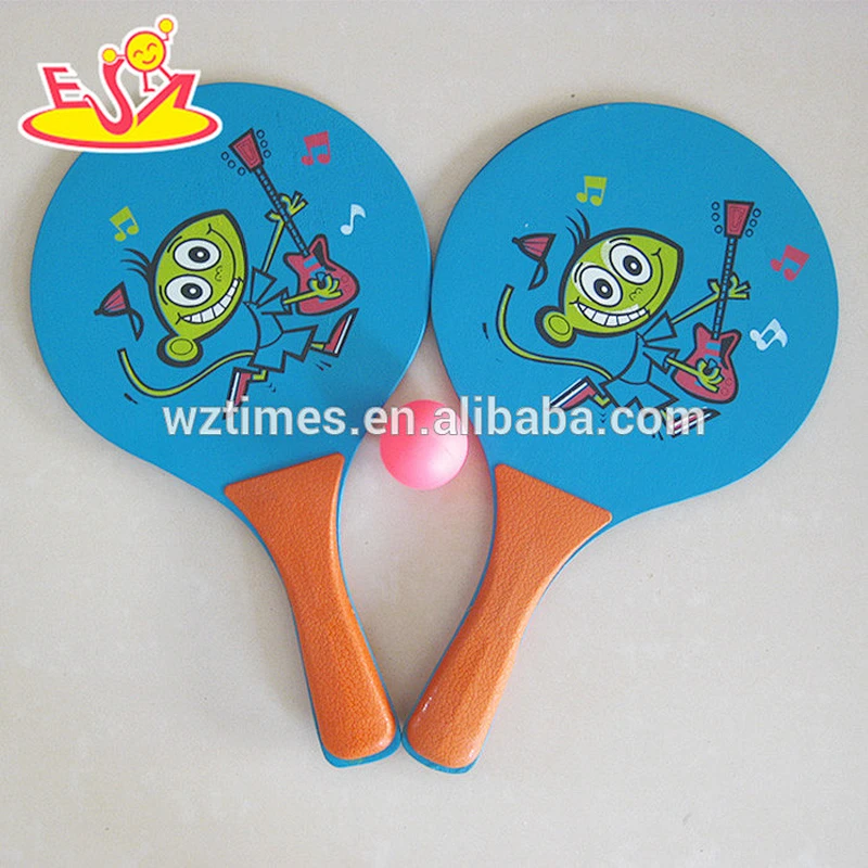 high quality outdoor sports wooden beach paddle ball set with customize W01A094