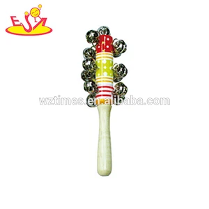 Wholesale funny music wooden hand bell stick for baby W07I087