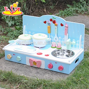 Top fashion pretend play wooden mini kitchen toy for kids W10C236