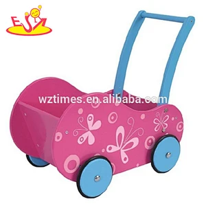 Wholesale most popular wooden yellow baby walker used to teaching baby walking W13C011