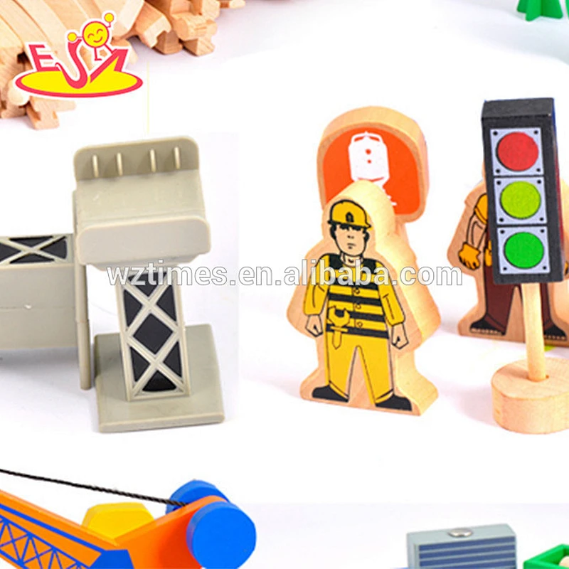 wholesale high quality children wooden electric train rails for sale W04C053