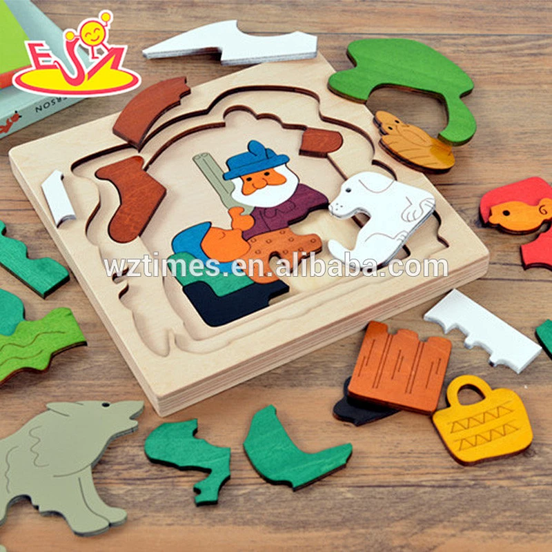 Wholesale educational wooden multi-layer puzzle toy for children W14A147