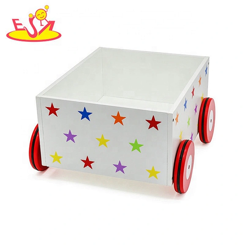 Hot selling cartoon wooden toy chest for kids W08C128