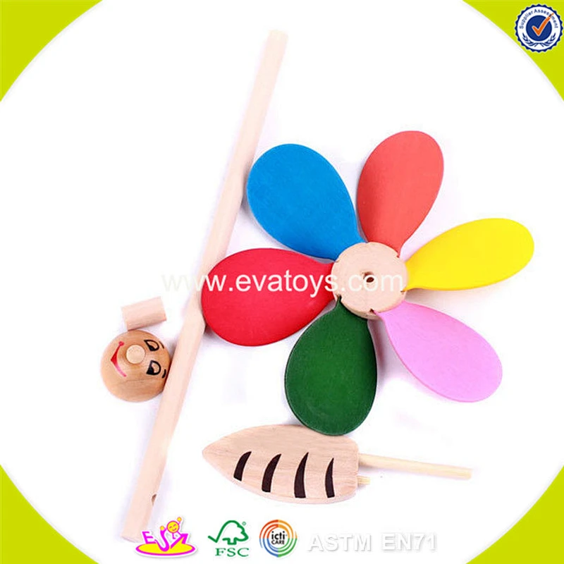 2018 wholesale baby wooden windmill toy fashion children wooden windmill toy W01A090