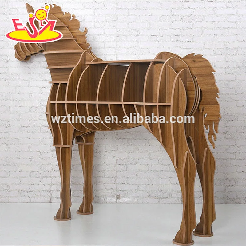 Wholesale unique style wooden animal bookshelf for decoration W08D075