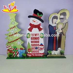 2017 Wholesale wooden christmas decorations fashion wooden christmas decorations newly wooden christmas decorations W09D009