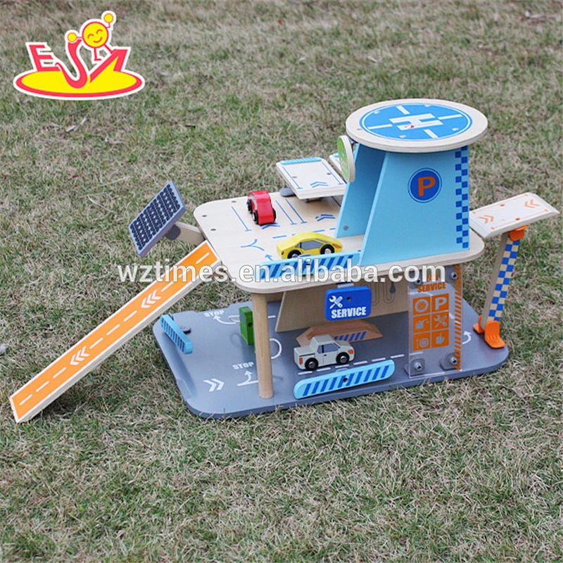 2018 wholesale baby wooden toy parking garage new design kids wooden toy parking garage best children toy parking garage W04B048