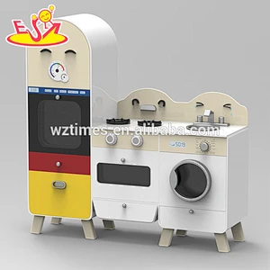 Spielküchensätze des neuen hölzernen Entwurfs setzen hölzerne mit Gefrierschrank und Waschmaschine W10C239 ein