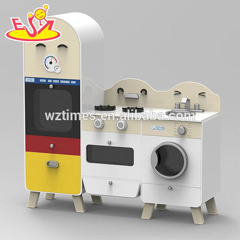 Spielküchensätze des neuen hölzernen Entwurfs setzen hölzerne mit Gefrierschrank und Waschmaschine W10C239 ein