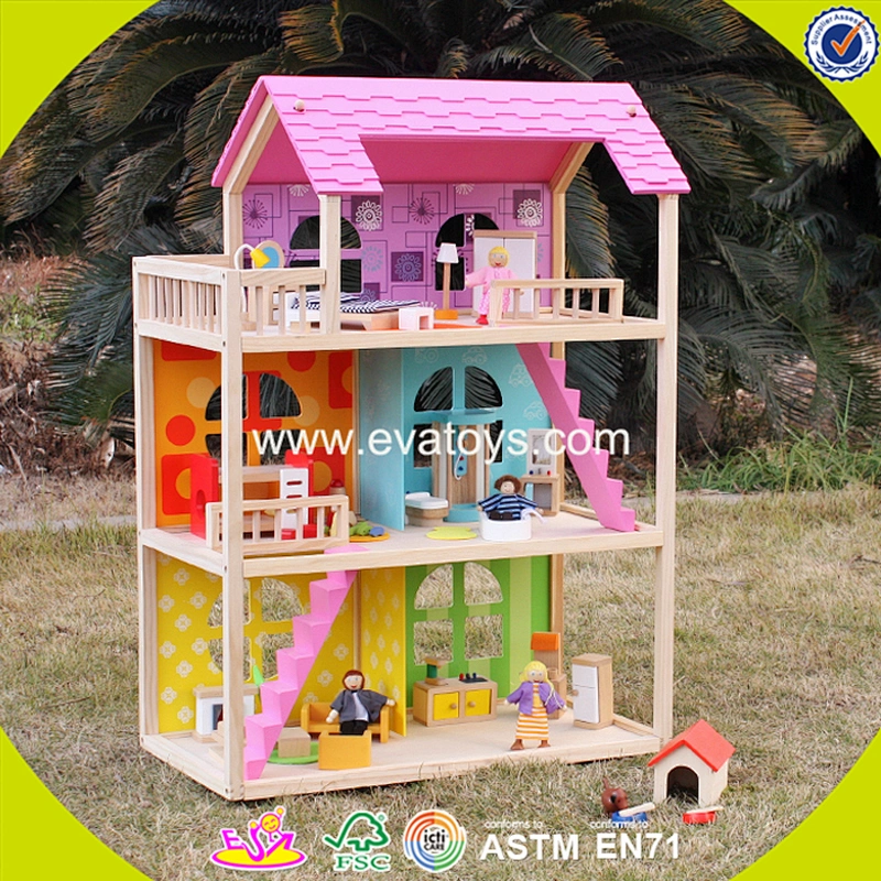2018 New design wooden newly doll house children wooden newly doll house baby wooden newly doll house W06A170