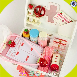 wholesale baby wooden medical care toy, hot sale kids role play wooden medical care toy, popular wooden medical toy W10D011