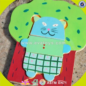 wholesale wooden bear puzzle toy mini wooden bear puzzle toy for kids lovely educational baby wooden bear puzzle toy W14D012