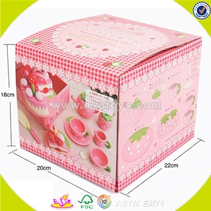 wholesale baby wooden birthday cake set toy, top fashion kids wooden chocolate cake, funny wooden birthday cake set toy W10B101