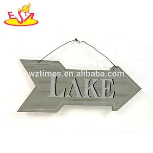 Wholesale delicate custom signs wooden arrow wall decoration guide to beach W09D036