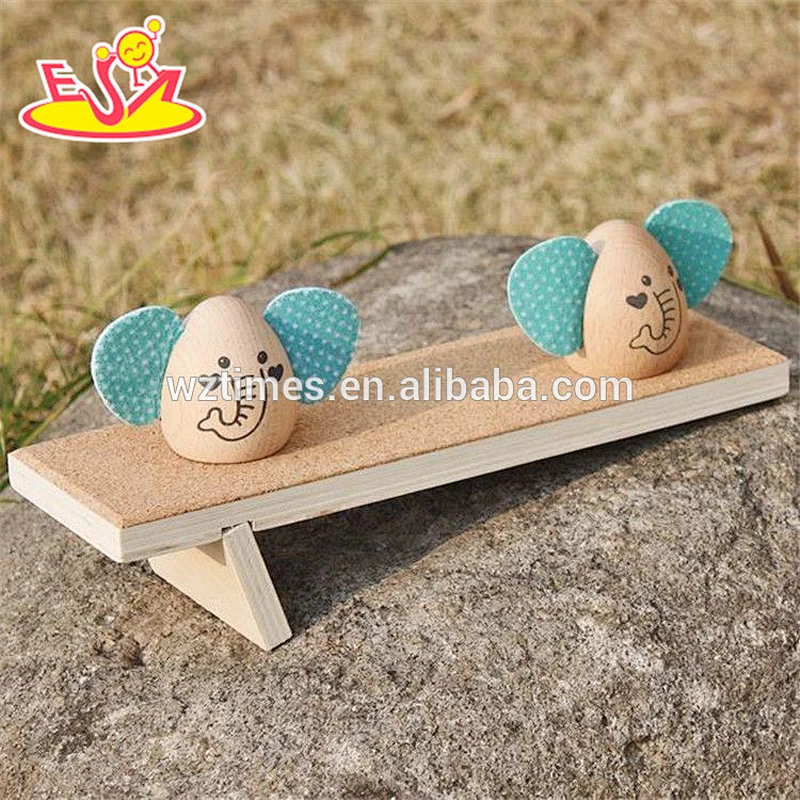 wholesale cartoon elephant shape wooden toys for kids new design animals wooden toys for kids W01B038