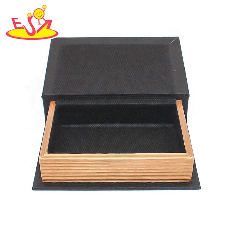 2018 New design black children storage boxes in wood W08C272