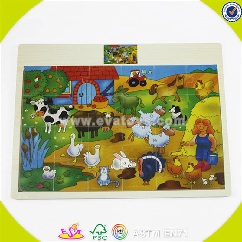 wholesale interesting children wooden puzzle toy top sale children wooden puzzle teaching baby jigsaw W14C056