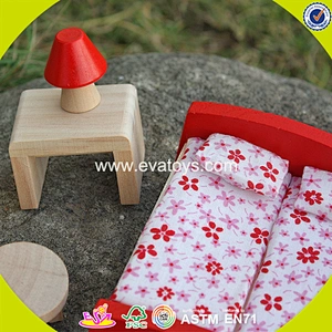 New design mini wooden toy house furniture for dollhouse W06B053
