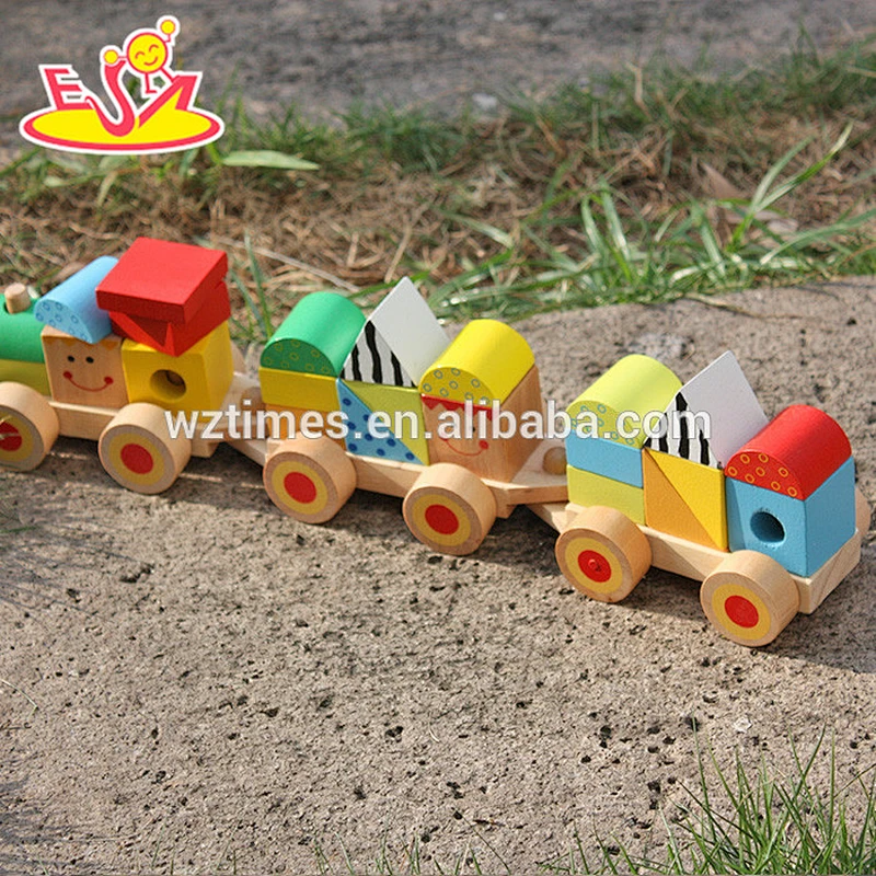 2018 wholesale baby wooden block toy car cheap kids wooden block toy car high quality children wooden block toy car W04A282