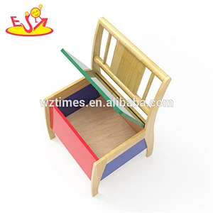 New hottest colored 1 table 2 chair set wooden kids study table and chair with storage function W08G237