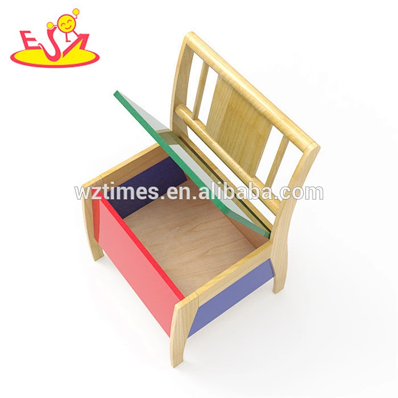 New hottest colored 1 table 2 chair set wooden kids study table and chair with storage function W08G237